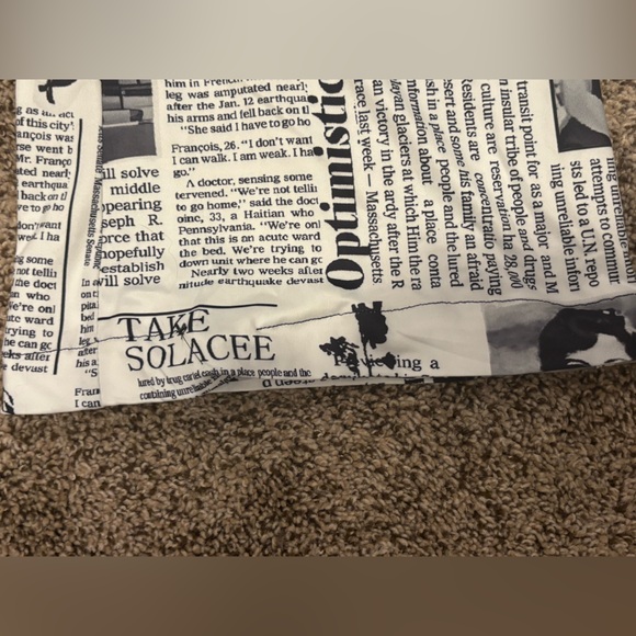 Women’s Trousers in Black and White Newspaper Print. Size Large Handmade - Picture 7 of 9